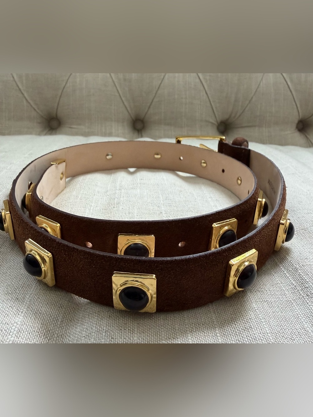 Aureum No. 2 Belt in Chocolate/Gold - Brand New